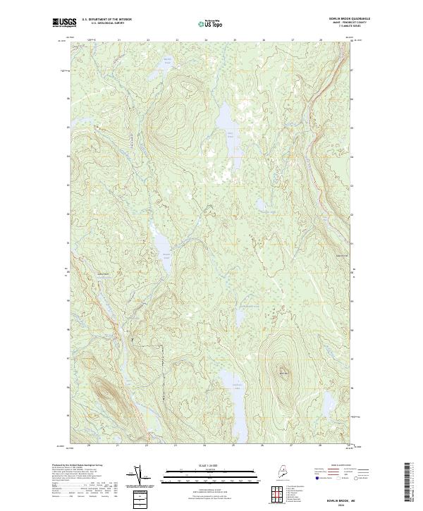 US Topo 7.5-minute map for Bowlin Brook ME