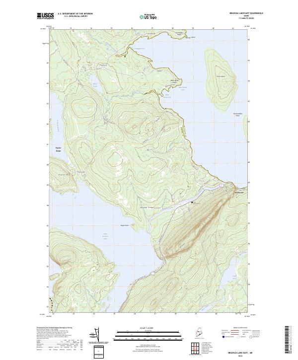 US Topo 7.5-minute map for Brassua Lake East ME