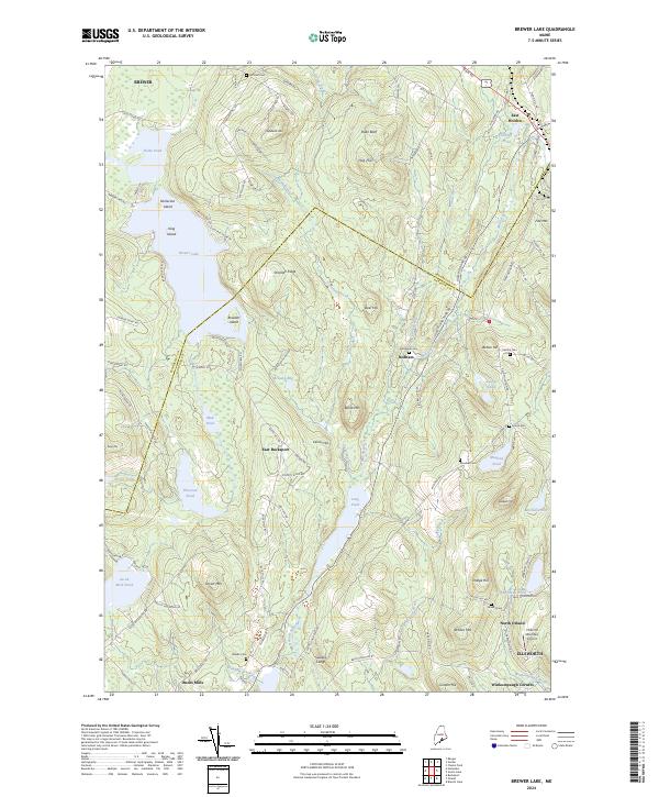 US Topo 7.5-minute map for Brewer Lake ME