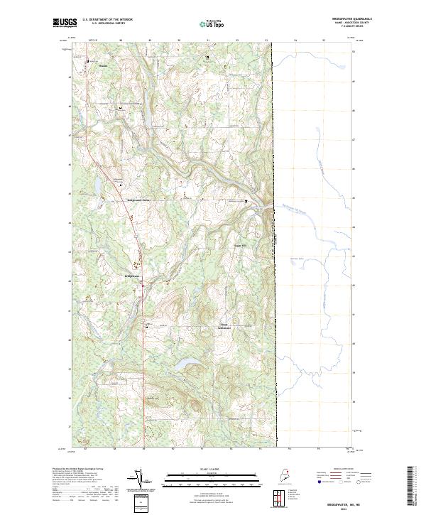 US Topo 7.5-minute map for Bridgewater MENB