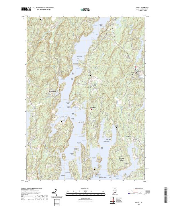 US Topo 7.5-minute map for Bristol ME