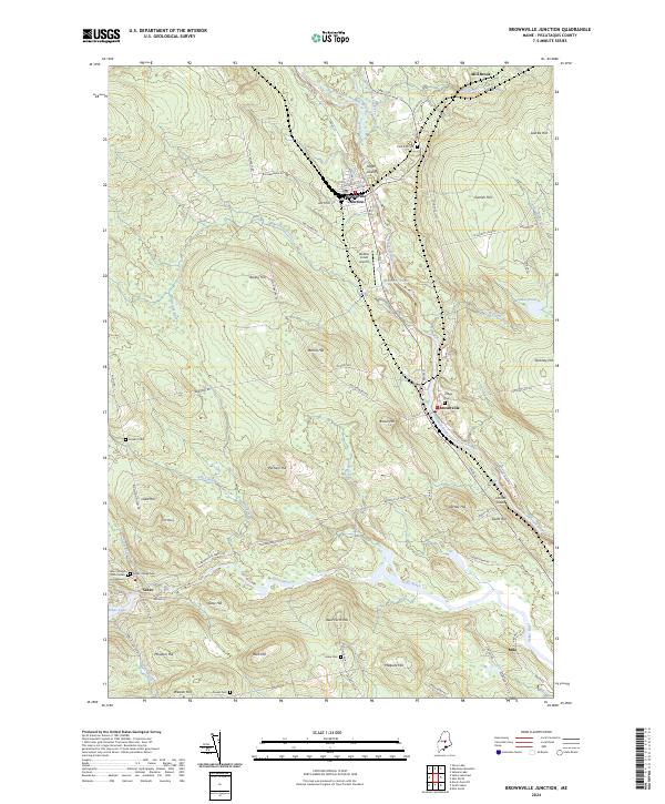 US Topo 7.5-minute map for Brownville Junction ME