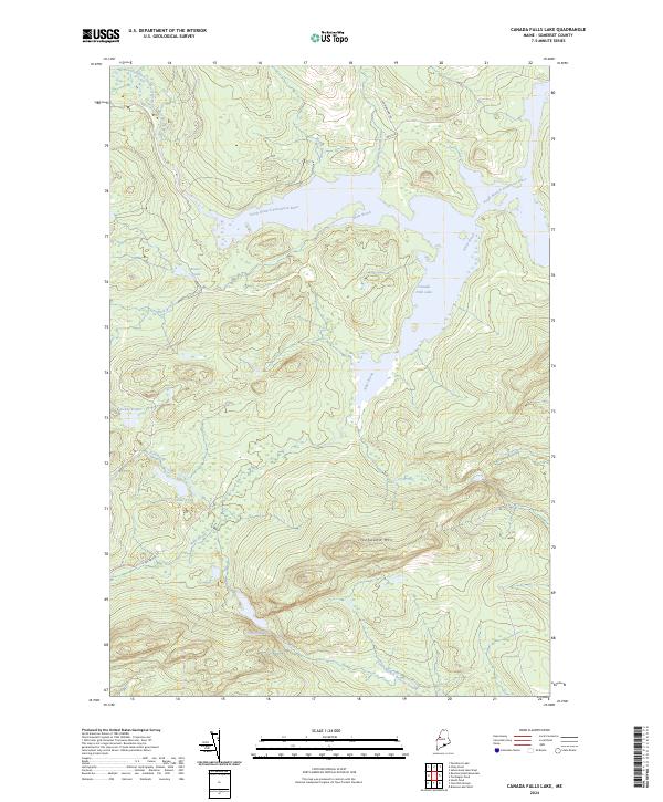 US Topo 7.5-minute map for Canada Falls Lake ME