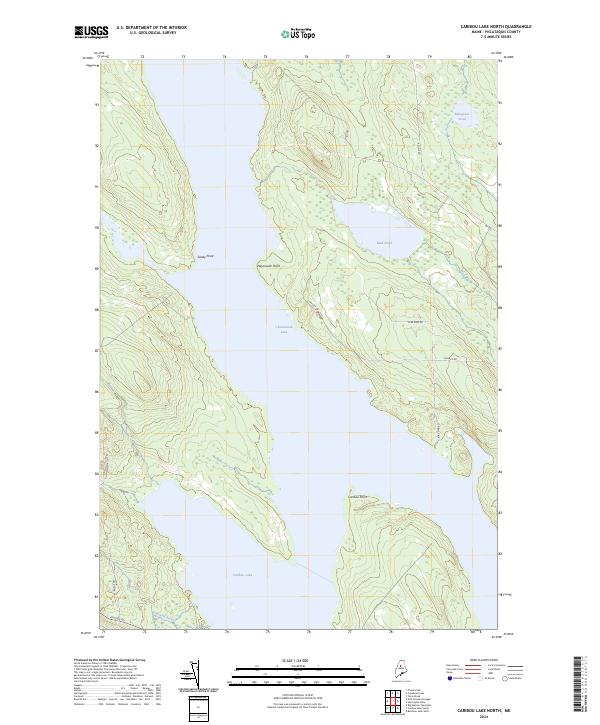 US Topo 7.5-minute map for Caribou Lake North ME