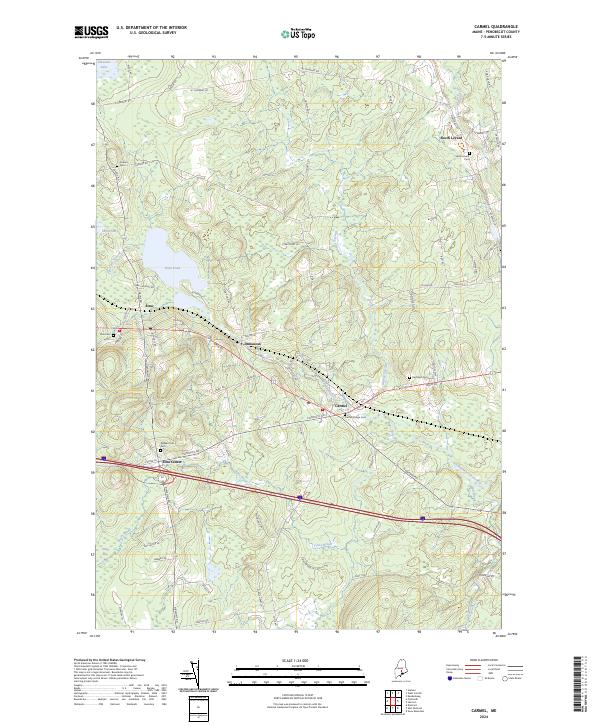 US Topo 7.5-minute map for Carmel ME