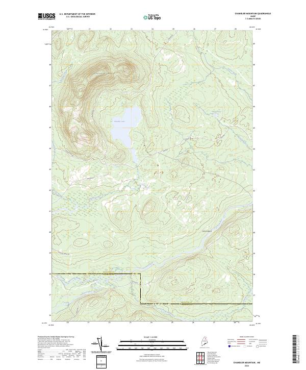 US Topo 7.5-minute map for Chandler Mountain ME