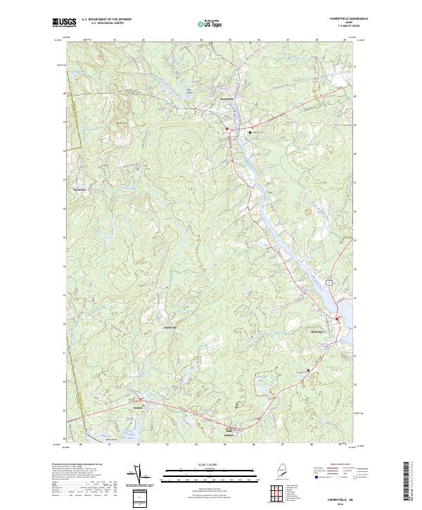 US Topo 7.5-minute map for Cherryfield ME