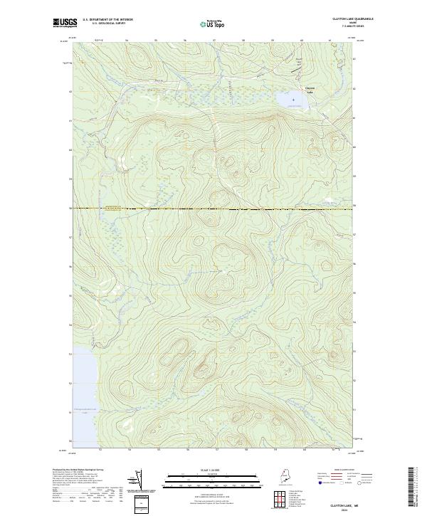 US Topo 7.5-minute map for Clayton Lake ME