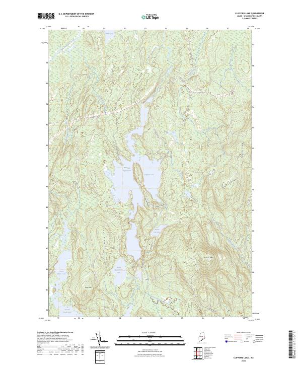 US Topo 7.5-minute map for Clifford Lake ME