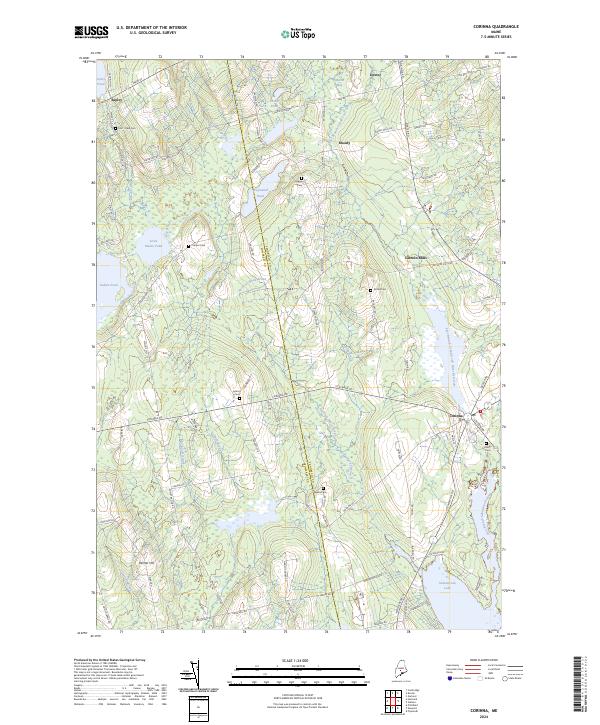 US Topo 7.5-minute map for Corinna ME