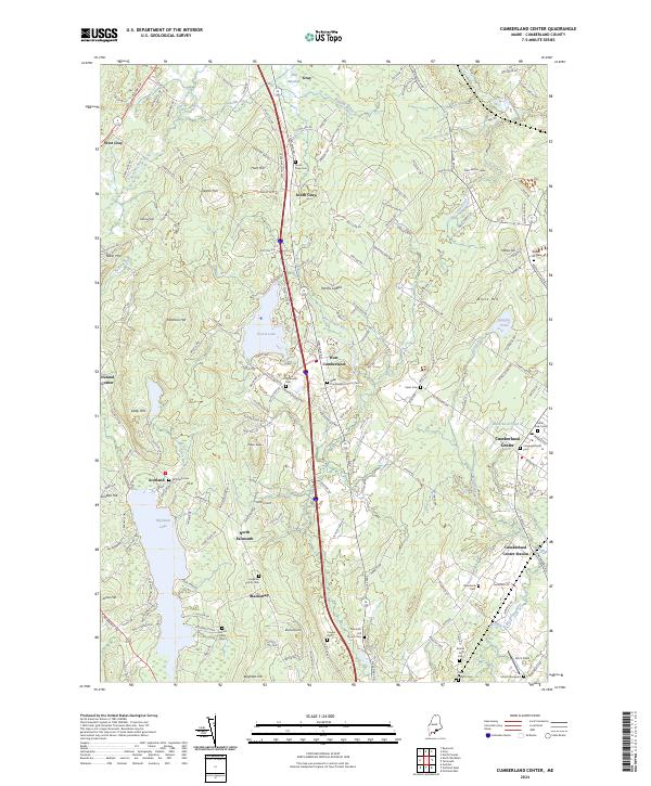 US Topo 7.5-minute map for Cumberland Center ME