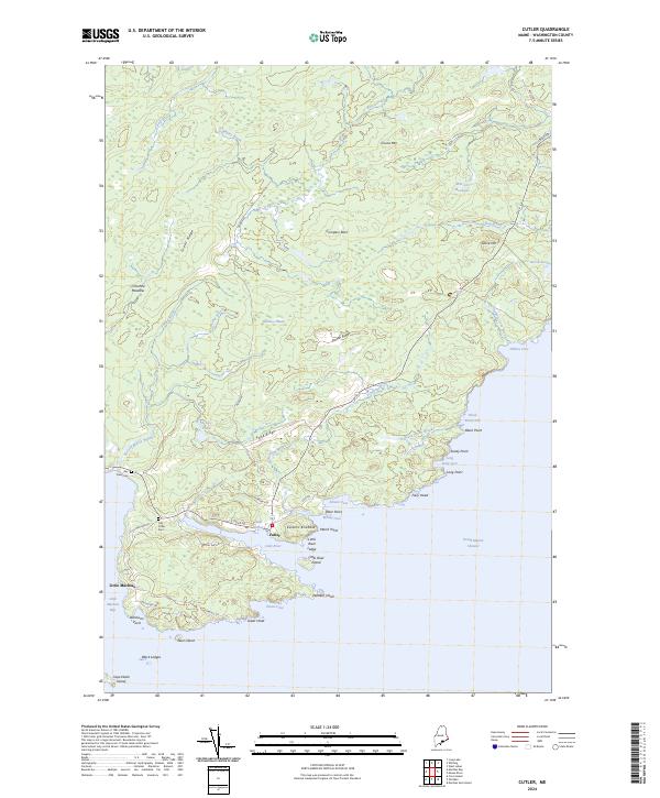 US Topo 7.5-minute map for Cutler ME