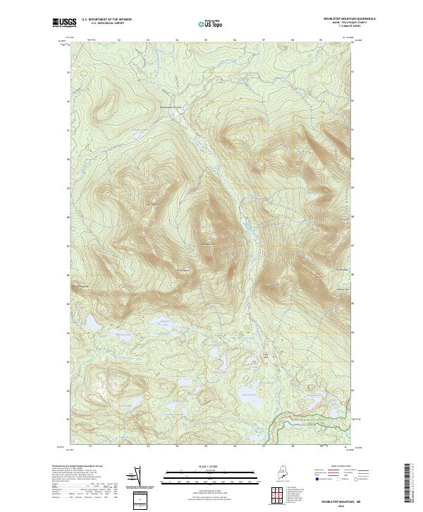 US Topo 7.5-minute map for Doubletop Mountain ME