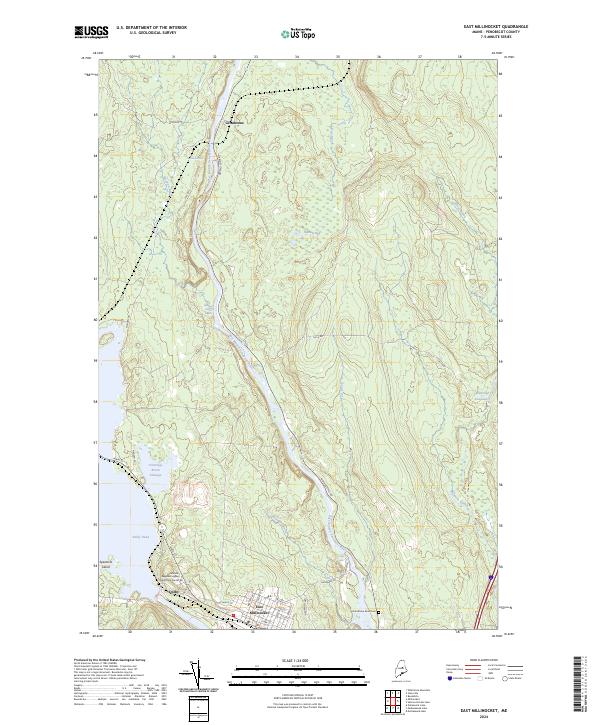 US Topo 7.5-minute map for East Millinocket ME