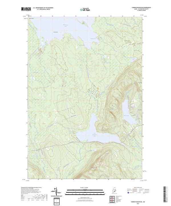 US Topo 7.5-minute map for Farrow Mountain ME