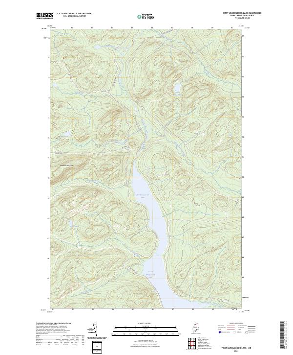 US Topo 7.5-minute map for First Musquacook Lake ME