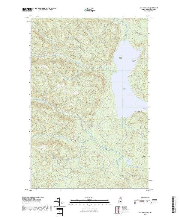 US Topo 7.5-minute map for Fish River Lake ME