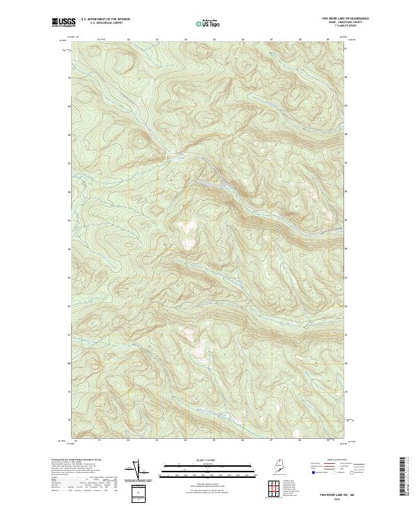 US Topo 7.5-minute map for Fish River Lake SW ME