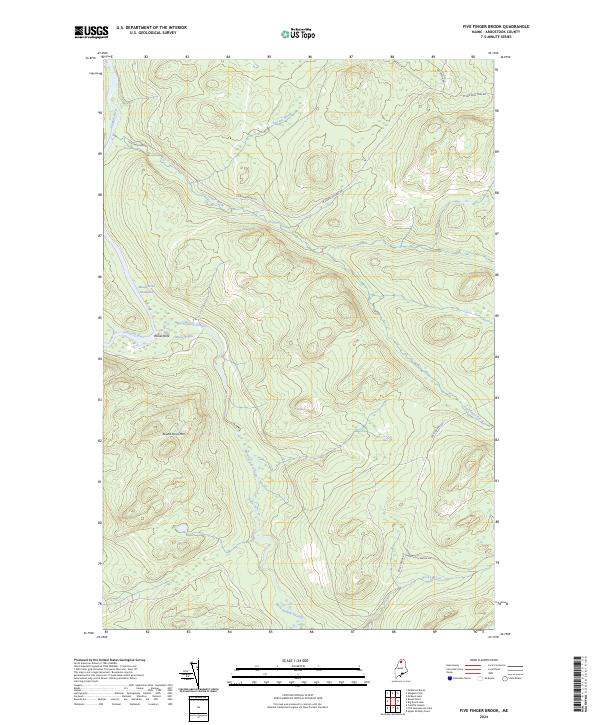 US Topo 7.5-minute map for Five Finger Brook ME