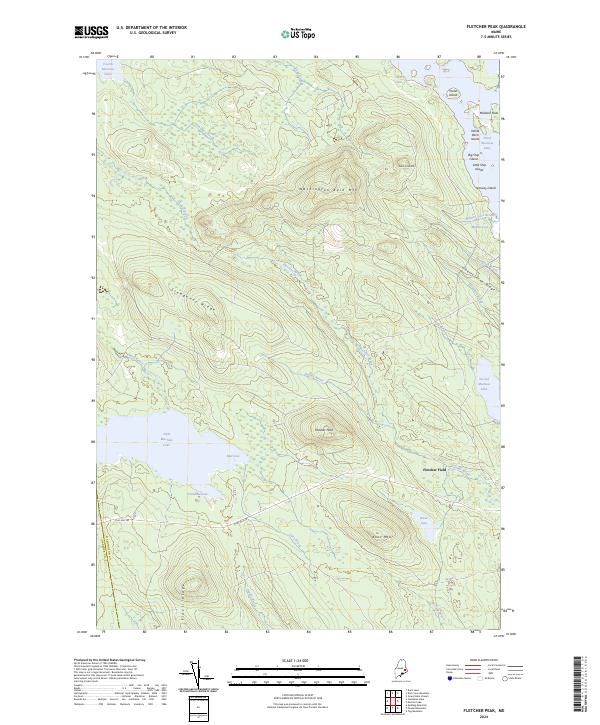 US Topo 7.5-minute map for Fletcher Peak ME