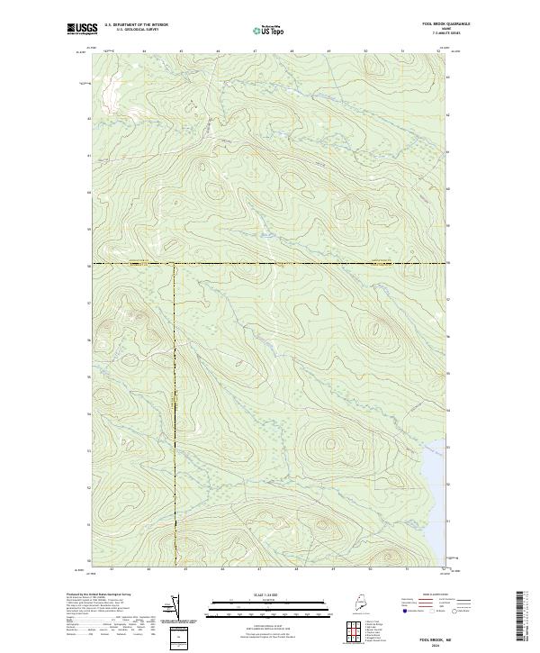 US Topo 7.5-minute map for Fool Brook ME