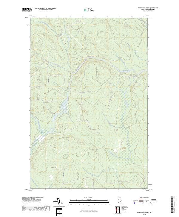 US Topo 7.5-minute map for Forks of Machias ME