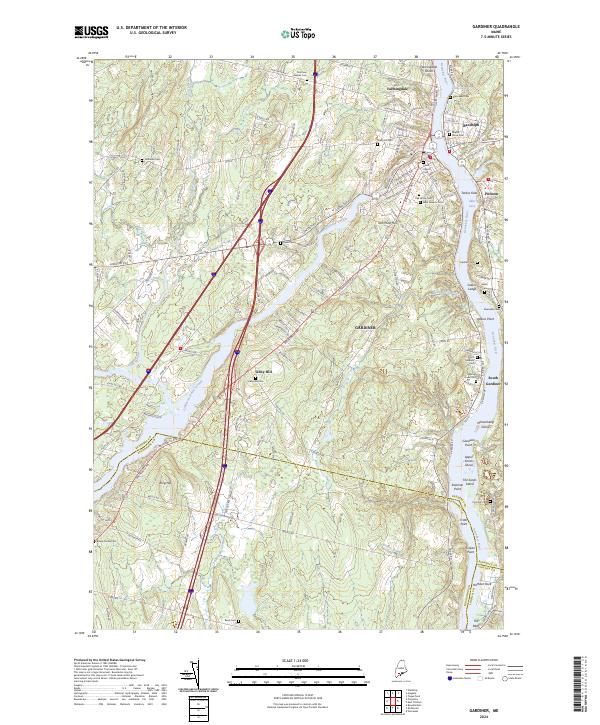 US Topo 7.5-minute map for Gardiner ME