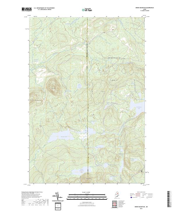 US Topo 7.5-minute map for Green Mountain ME