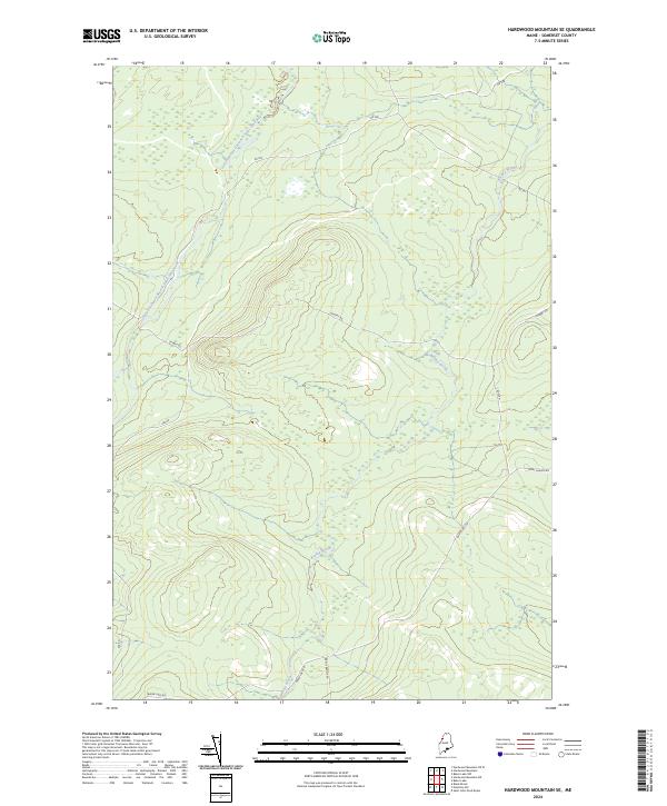 US Topo 7.5-minute map for Hardwood Mountain SE ME