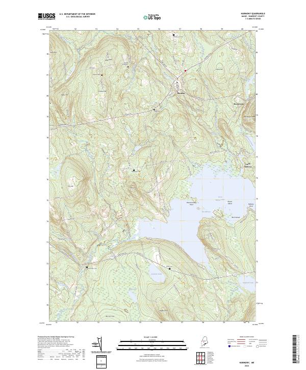 US Topo 7.5-minute map for Harmony ME