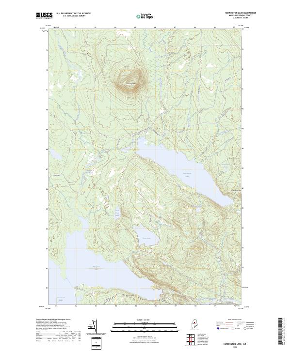 US Topo 7.5-minute map for Harrington Lake ME