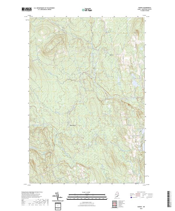 US Topo 7.5-minute map for Harvey ME