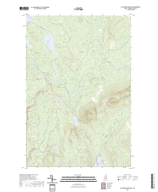 US Topo 7.5-minute map for Hay Brook Mountain ME