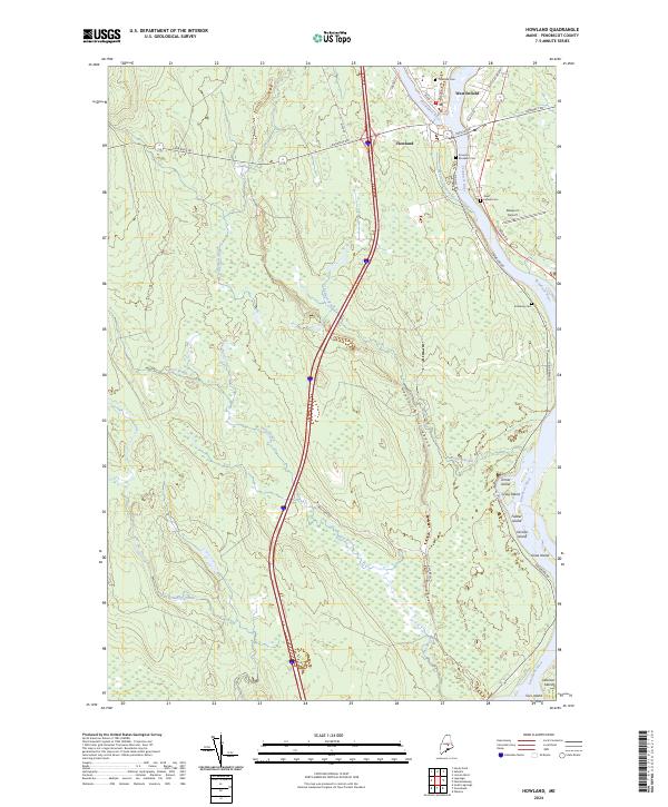 US Topo 7.5-minute map for Howland ME