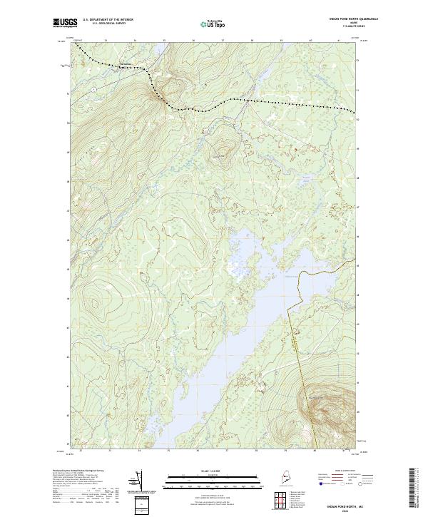 US Topo 7.5-minute map for Indian Pond North ME