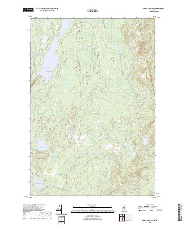 US Topo 7.5-minute map for Indian Pond South ME