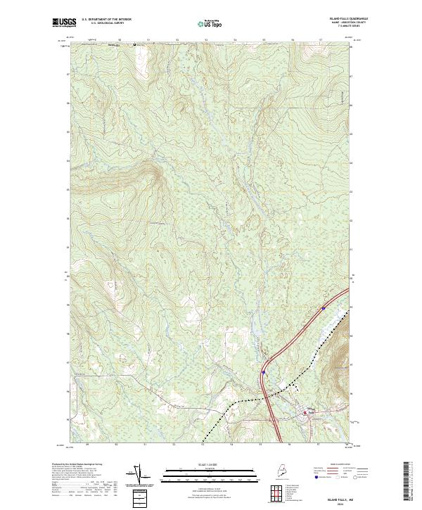 US Topo 7.5-minute map for Island Falls ME