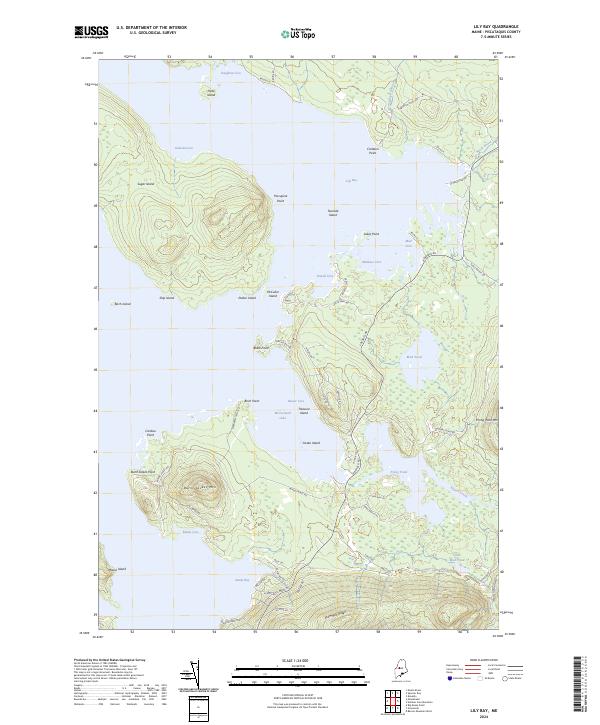 US Topo 7.5-minute map for Lily Bay ME