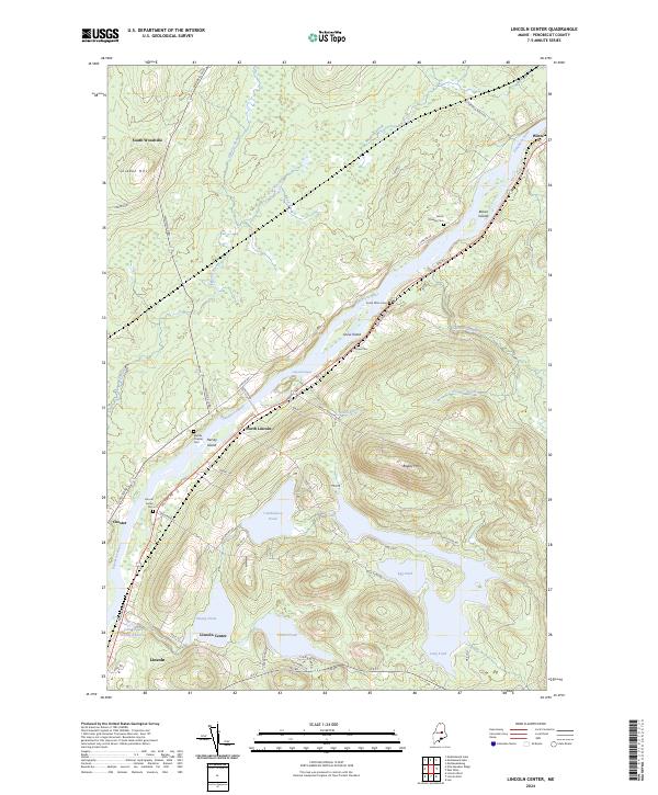 US Topo 7.5-minute map for Lincoln Center ME