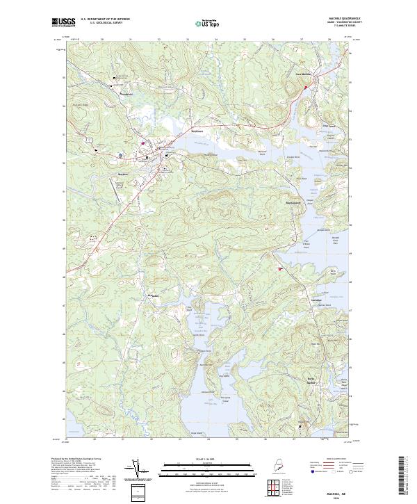 US Topo 7.5-minute map for Machias ME