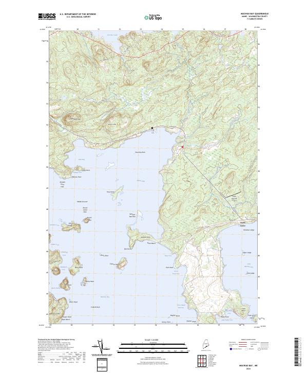 US Topo 7.5-minute map for Machias Bay ME