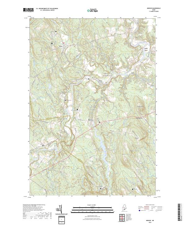 US Topo 7.5-minute map for Mercer ME