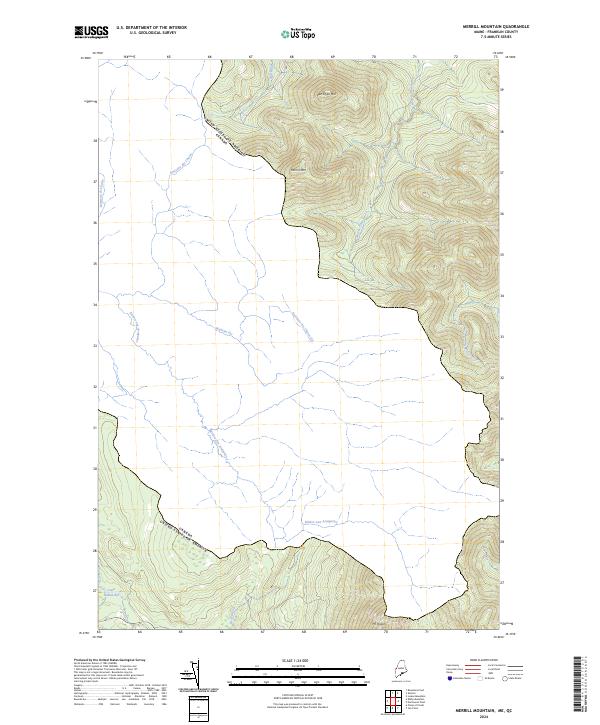 US Topo 7.5-minute map for Merrill Mountain MEQC