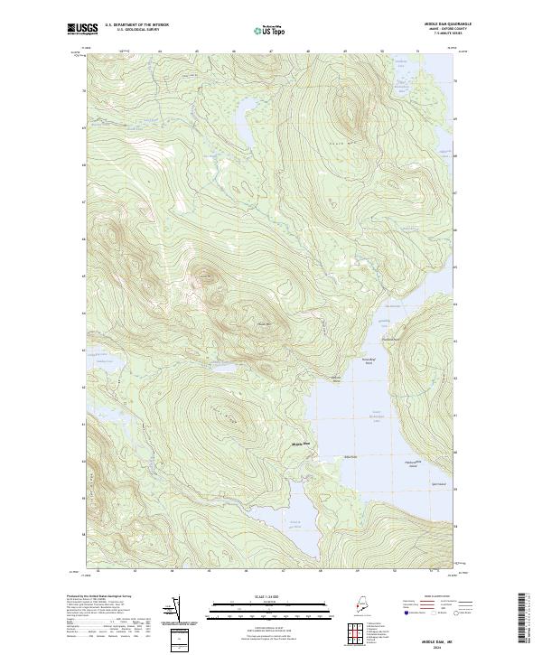 US Topo 7.5-minute map for Middle Dam ME