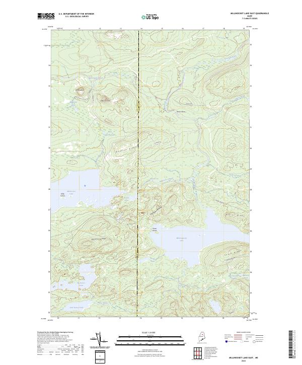 US Topo 7.5-minute map for Millinocket Lake East ME