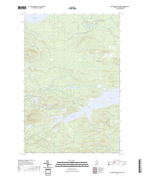 US Topo 7.5-minute map for Millinocket Lake West ME