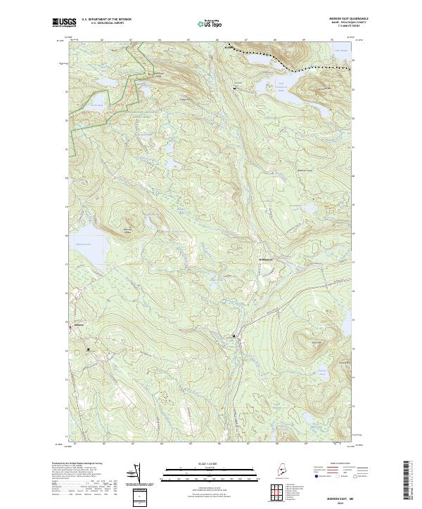 US Topo 7.5-minute map for Monson East ME