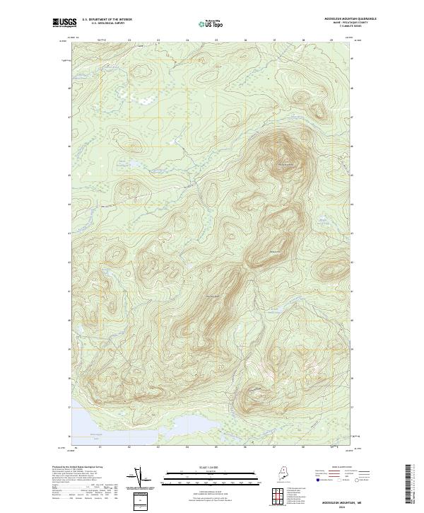 US Topo 7.5-minute map for Mooseleuk Mountain ME