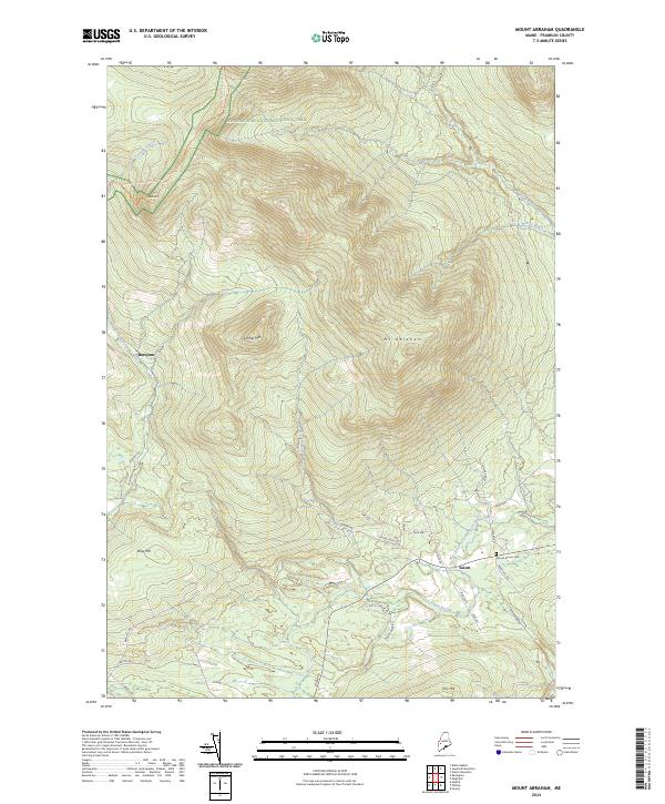 US Topo 7.5-minute map for Mount Abraham ME