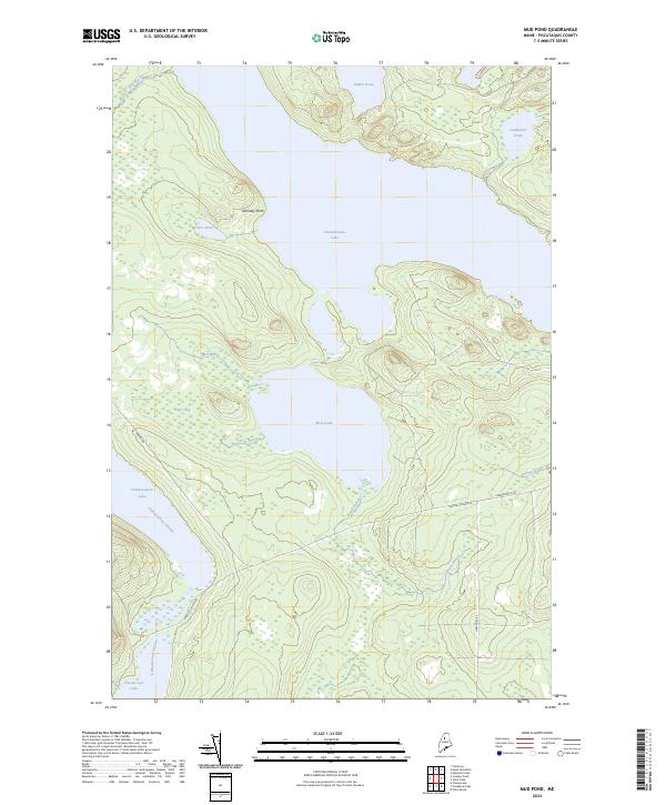 US Topo 7.5-minute map for Mud Pond ME